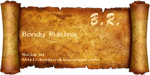 Bondy Rubina névjegykártya